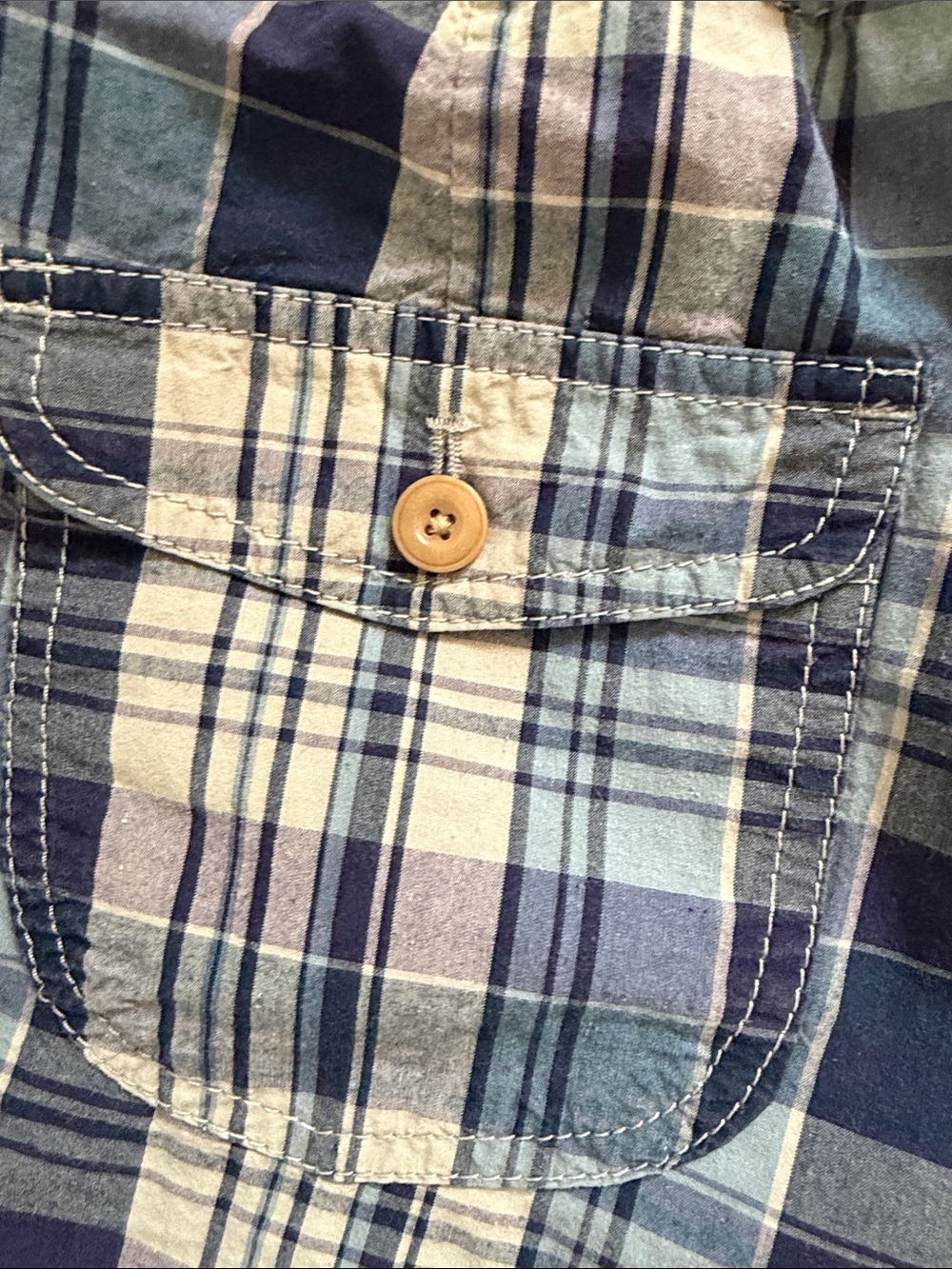 GAP Plaid Tie-Waist Women’s Shorts - Navy, Purple & Cream - Picture 5 of 6